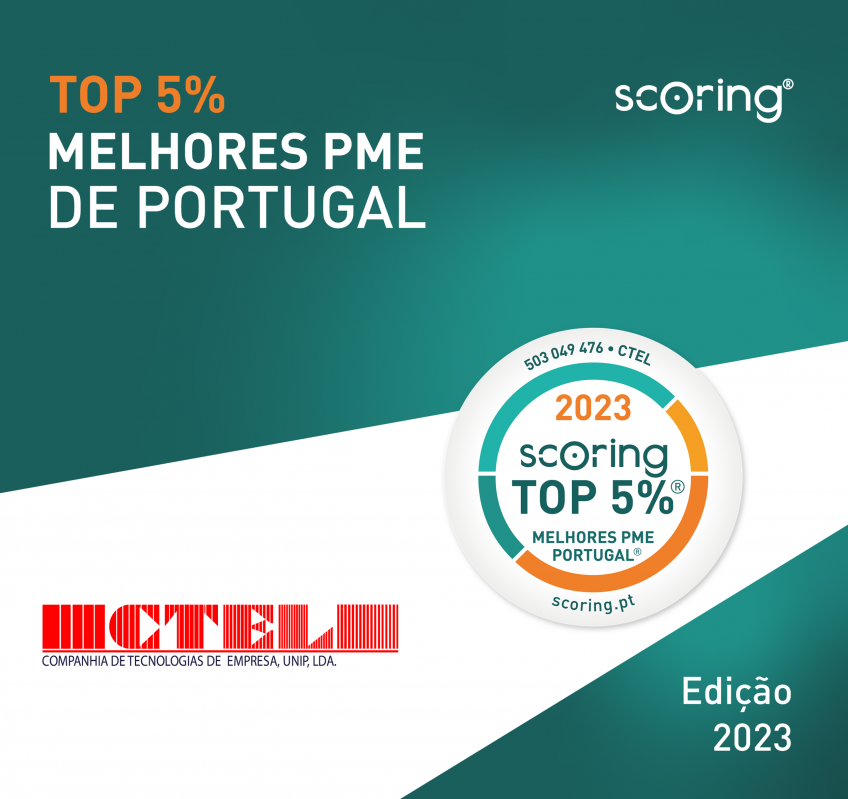 CTEL certificada como uma das TOP 5% melhores PME de Portugal
